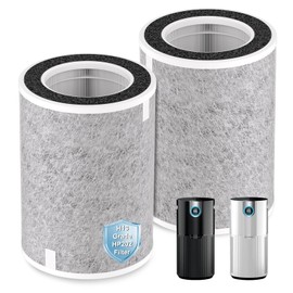 HP202 HP201 Replacement Filter Compatible with Shark HP200 HP300 Series & HC502 Air Puri-fier MAX, HP232 HP301 HP302 HC502, H13 True HEPA & Active Carbon Filter, Part # HE2FKBAS, HE2FKBASMB, 2 Pack