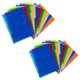 WWYSSZ 24-Piece Dividers for A4 Folders, Dividers for Folders, A4 Dividers for Lever Arch Files, Made of Colourful Sturdy PP, Dividers for Folder Organisation in the Office
