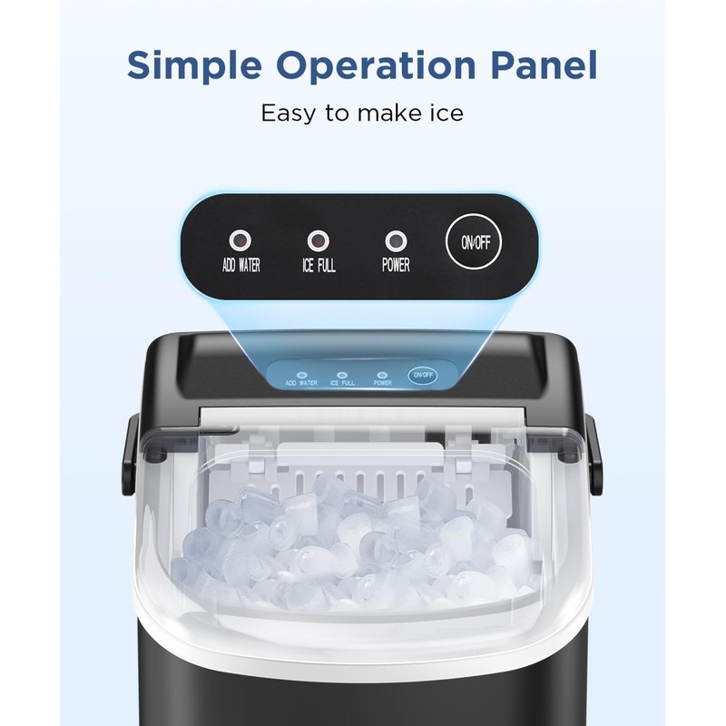 COWSAR Ice Maker Countertop, Portable Ice Machine with Self-Cleaning, 26.5lbs/24Hrs,
