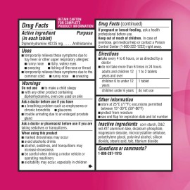 Equate Allergy Relief Difenhidramina Para Aliviar Alergias