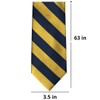 tiemart Extra Long Striped Tie (Navy Blue and Gold)