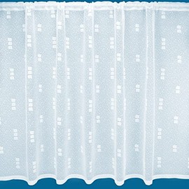 Ella Square Style Semi Plain Net Curtain Sold By The Metre (Drop: 114cm (45"))