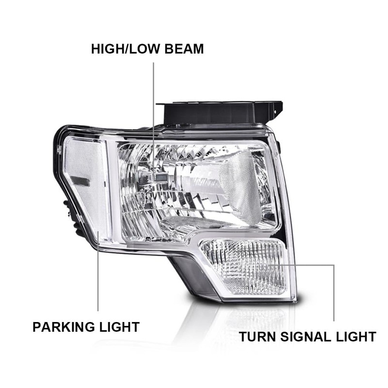 PIT66 Headlight Assembly Compatible with Ford F150 2009 2010 2011