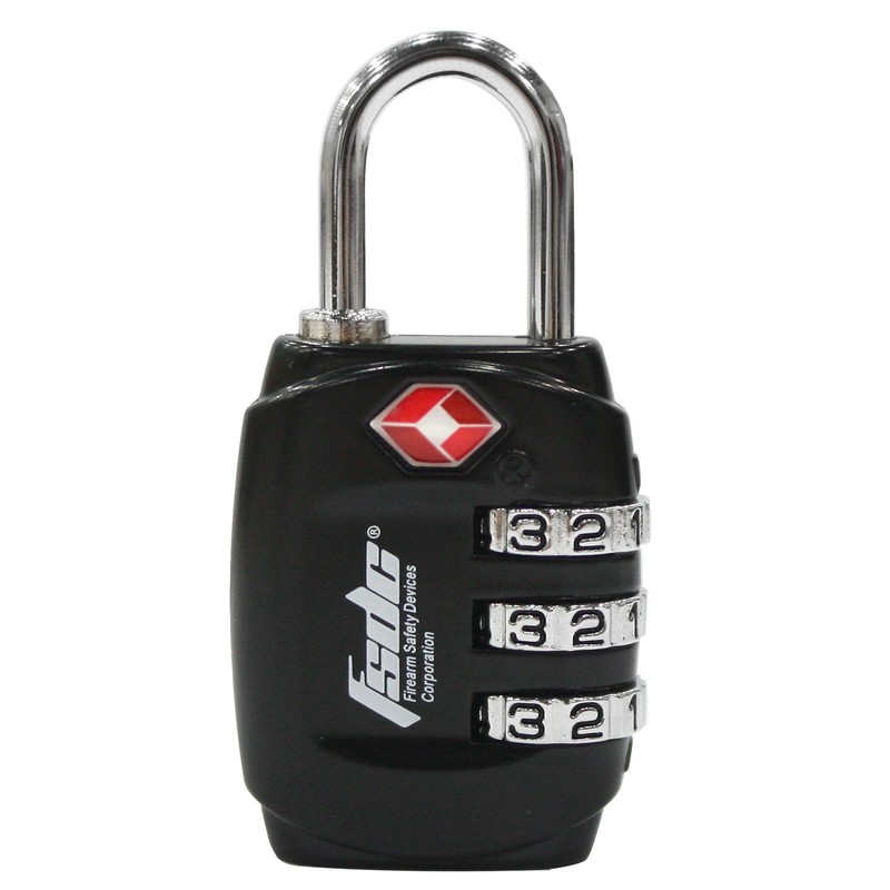 Firearms Safety Devices Corporation FSDC-TSA747RCB 3 Dial Steel Shackle Combo
