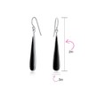 Simplistic Boho Fashion Black Onyx Inlay Long Flat Teardrop Shaped