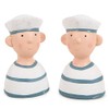 Logbuch-Verlag 2 Sailor Figures Blue White Captain Figures Maritime Decorative