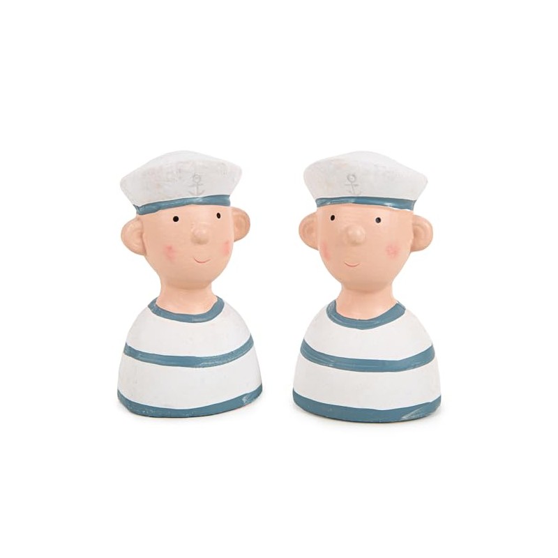 Logbuch-Verlag 2 Sailor Figures Blue White Captain Figures Maritime Decorative