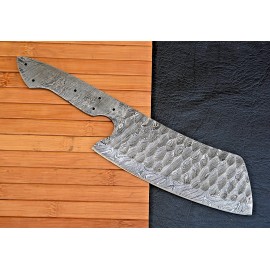 M DAMASCUS CUSTOM MADE HAND FORGED DAMASCUS STEEL BLADE BLANK CLEAVER BUTCHER KNIFE 2511