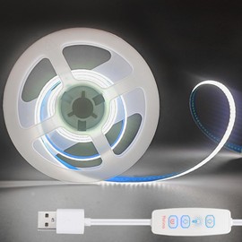 ZSLAIFU USB Light Strip 5V COB Flexible Strip Light LED Backlight for Bedroom Cabinet Vanity Mirror DIY Lighting(3.28FT)