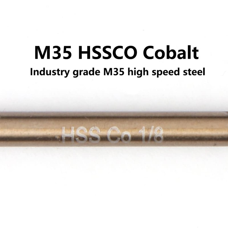 VALYRIANTOOL 1/8" Cobalt Drill Bits(20PCS), M35 HSSCO High Speed Steel