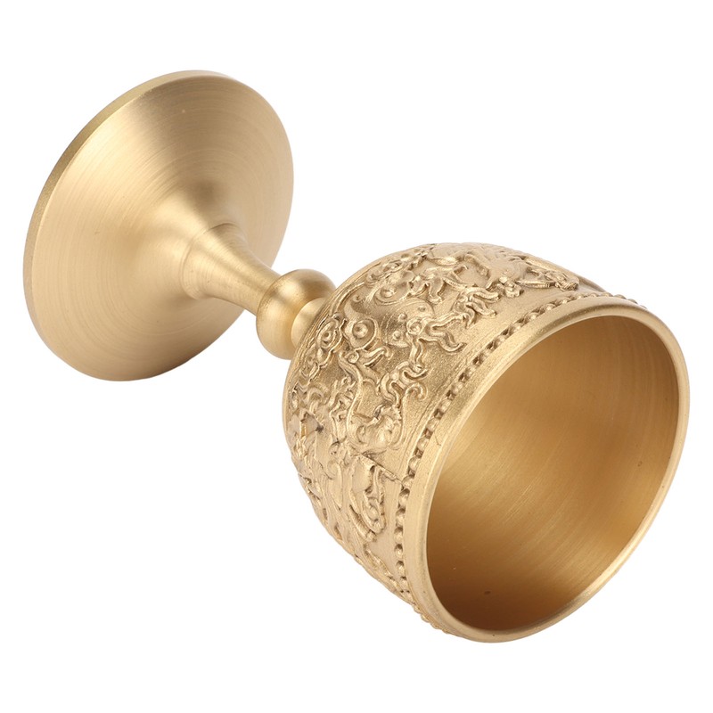 Gold Chalice Retro Embossed Style Thickened Brass Luxurious Elegant Luster