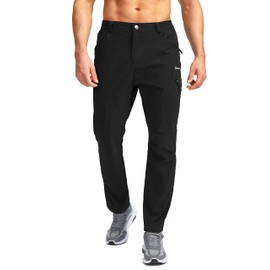 Pudolla Cargo Pants for Men Tactical Pants for Men Stretch Hiking Pants Men Lightweight Work Pants 7 Pockets Black M