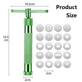 Extruder Clay, Clay Press Clay Craft, Stainless Steel Sugar Paste Extruder, Fondant Press with 20 Shapes, Decoration Tool Baking Tool, Icing Smoother for Decorating Cakes, Clay Making
