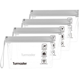 4 Packs Airport Approved Clear Travel Bag, Leak-Proof Airport Security Approved Liquid Bags 20 x 20 cm, Waterproof Travel Toiletry Bag for Liquids and Cosmetics, 4pcs Blue 5cm Wider at The Bottom