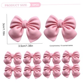 Car Air Freshener Vent Clip, 10PCS Cute Bow Car Vent Clips with 10 Aromatherapy Tablets, 1.4x1.2 Inch Car Vent Accessories Bow Decor Cute Car Accessories Aesthetic Car Decor for Women Girl