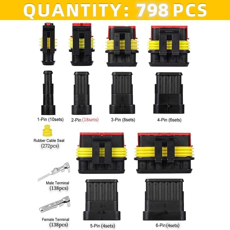 798PCS Automotive Electrical Connectors ;Weather Pack Connectors Kit;50 Sets 2