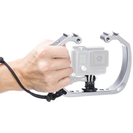 Movo GB-U70 Underwater Diving Rig with Cold Shoe Mounts & Wrist Strap for GoPro HERO. HERO3, HERO4, HERO5 and other Waterproof Action Cams