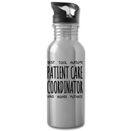 Shirt Luv Patient Care Coordinator Water Bottle Gifts Funny Appreciation Thank You For Men Women 20 fl oz Bottle Silver