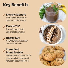 KOS KOS Vegan Protein Powder, Chocolate Peanut Butter - Low Carb Pea Protein Blend, USDA Organic Superfood with Vitamins & Minerals - Keto, Soy, Dairy Free - Meal Replacement for Women & Men - 10 Servings