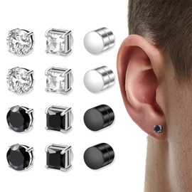 5 Pairs Magnetic Earrings Men's Magnetic Earrings for Men Magnetic Earrings Women's Earrings Magnetic Women's Earrings Magnetic Earrings Men's Magnetic Earrings 6 mm