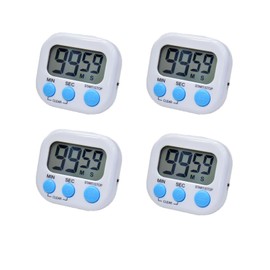 4-Pack Kitchen Timer, Countdown Timer, Kids Timer, Kitchen Timers for Cooking, Timers for Cooking, Stopwatch Timer for Cooking, Homework, Fitness - Clear Display, Loud Alarm