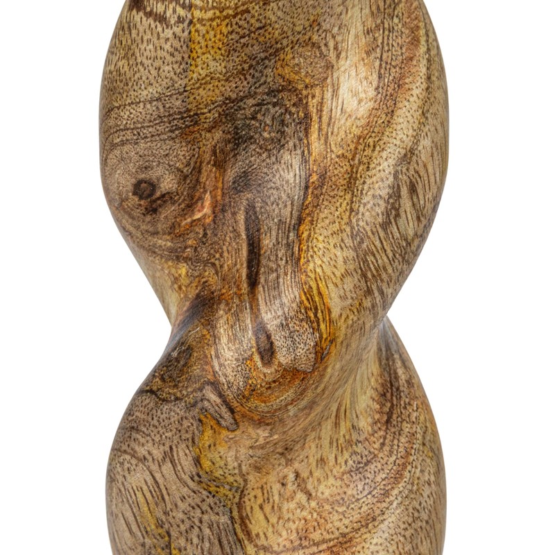 Creative Co-Op Tall Hand-Carved Mango Wood Twisted Taper Candle Holder,
