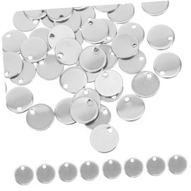 Operitacx 100pcs Stainless Steel Round Blanks Tags for Jewelry Making Engravable Pendants Dog Name Stamping Tags Crafting Supplies for Unique Designs