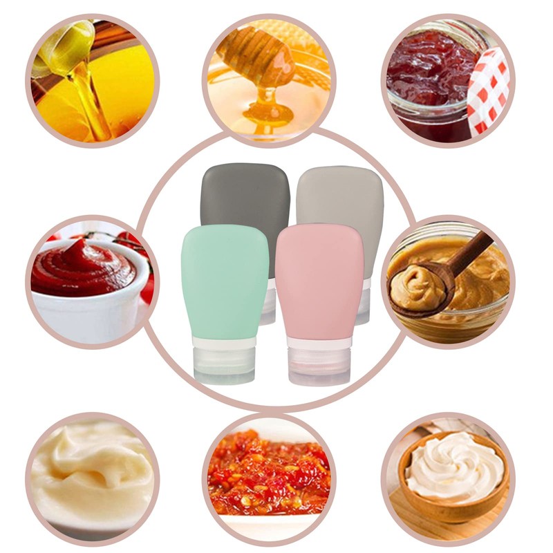 TACYKIBD 4Pcs Squeeze Salad Dressing Bottles, Leakproof Mini Sauce Condiment