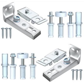 Bifold Door Hardware Kit, 2 Packs Pantry Closet Door Repair Kit Accordion Barn Folding Door Hardware Kit with 7/8" Guide Wheel Track, 3/8" Pivot, Include Bottom Pivots, Bracket & Guide Wheel Door