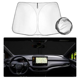 SHAOHAO kompatibel mit Skoda Enyaq iV RS 2021 2022 2023 2024 Sonnenblende Silber beschichtetes Gewebe Faltbare Sonnenblende, UV- und Hitzeschutz Sonnenblende, Windschutzscheibe Enyaq iV