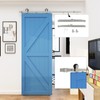 JUBEST 6FT Brushed Nickel Sliding Barn Door Hardware Track Kit