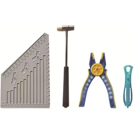 Technik Replacement Parts Set, 4 Pieces Building Blocks Auxiliary Tool Set, Measuring Ruler, Auxiliary Tool Hammer, Auxiliary Pliers, Building Blocks Separator System, Stone Remover, Compatible with
