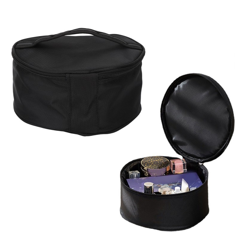 Barrel Makeup Bag Waterproof Abrasion Resistance Polyester Travel Cosmetic Bag