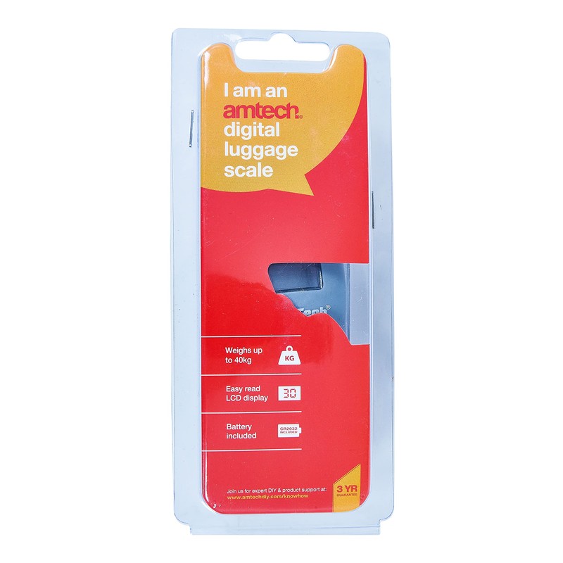 Amtech S6430 Luggage Scale with 1 m Tape, Clear