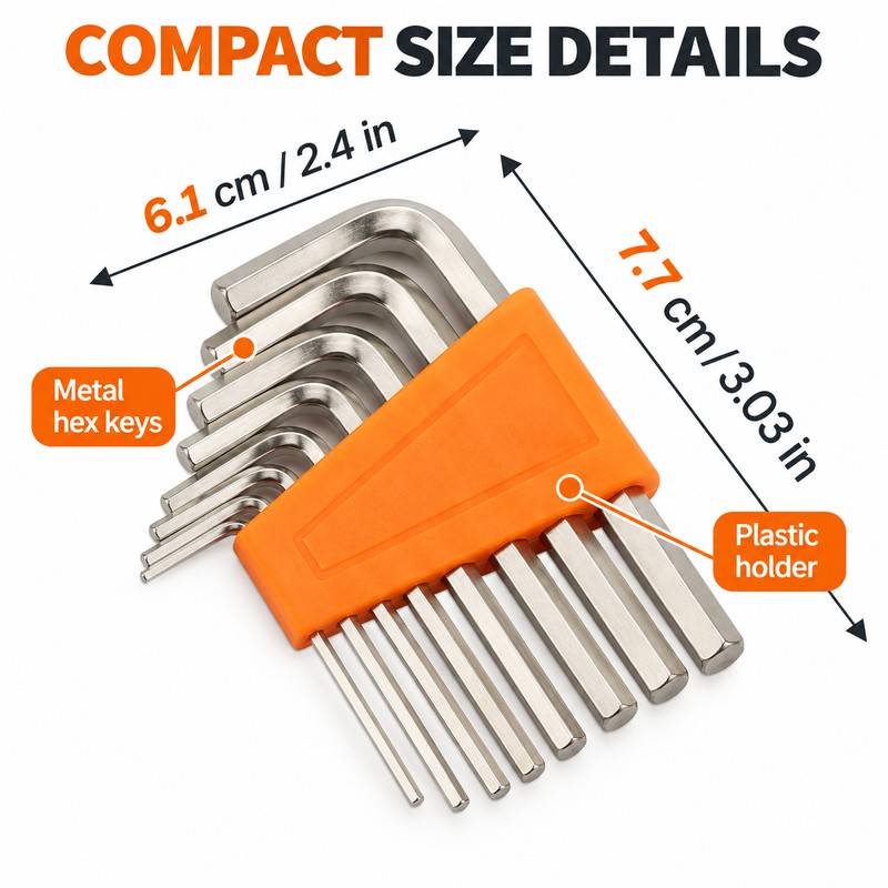 8-Piece Bicycle Hex Key Set for Bike Repair – Metric
