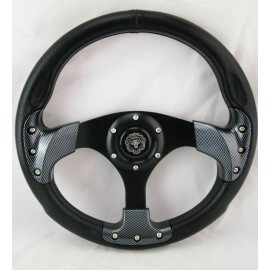 New World Motoring CLUB CAR PRECEDENT CARBON FIBER steering wheel golf cart WITH Adapter 3 spoke