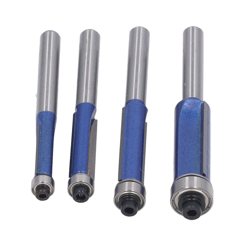4 Pcs Flush Trim Router Bit 1/4 Shank Tungsten Steel