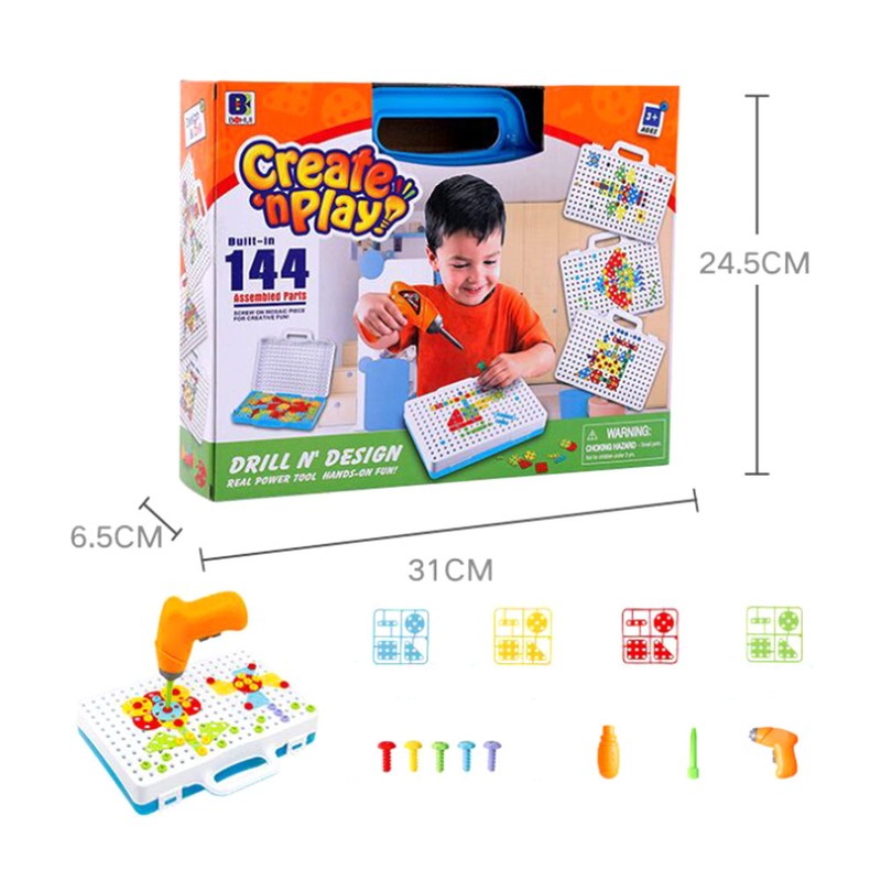 Electric Drill Nut Disassembly Puzzle Toy Children DIY Disassembly Three
