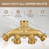 4 Way Garden Hose Splitter, Heavy Duty Hose Connector 3/4",