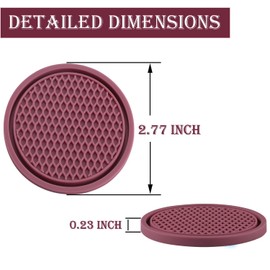 SINGARO Car Cup Coaster, 4PCS Universal Non-Slip Cup Holders Embedded in Ornaments Coaster, Car Interior Accessories, Purple Glow