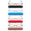 MMOWW Small Reading Glasses Men Women 4 Pairs Slim Pocket
