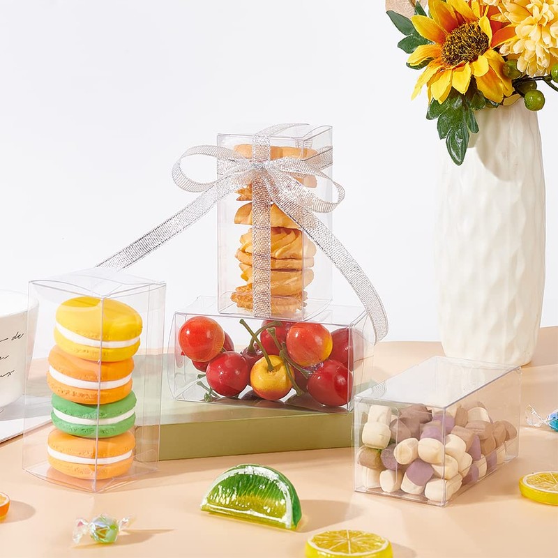 BENECREAT 20 Pcs PVC Transparent Plastic Case, 2.0 x 2.0