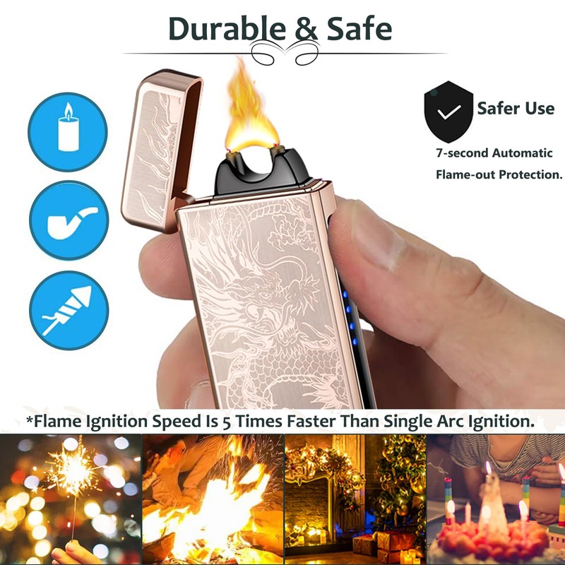 RSBYE Electric Lighters - Plasma Dragon, USB Rechargeable, Windproof Flame,