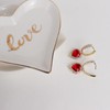 Sonateomber Rhinestone Heart dangle Gold Hoop Earrings for Women Valentines