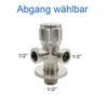 Lazardo Stainless Steel Double Angle Valve Quick Release with Outlets