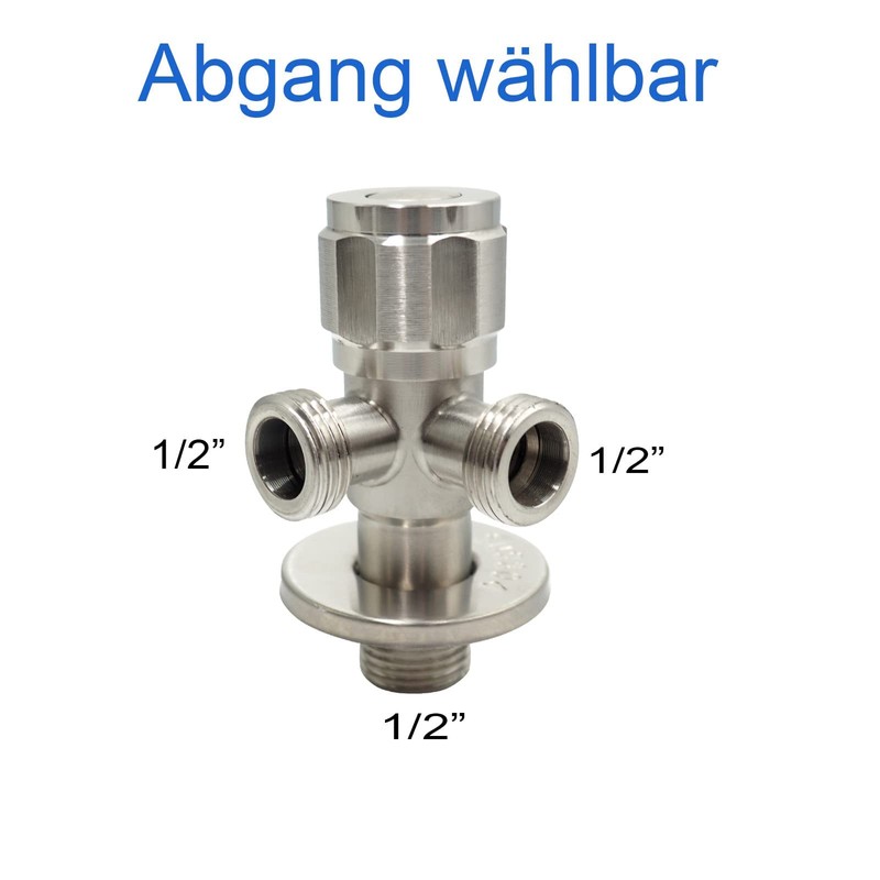 Lazardo Stainless Steel Double Angle Valve Quick Release with Outlets