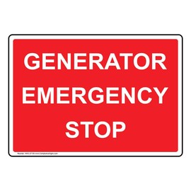 ComplianceSigns.com Generator Emergency Stop Sign, 10x7 inch Plastic for Electrical, Made in USA