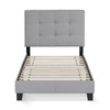 Furinno Laval Button Tufted Upholstered Platform Bed Frame, Twin, Glacier