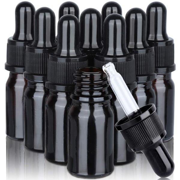 10 Pcs Blackout Jar with Dropper 5ml Dropper Bottle Glass Glass Light Proof Jar Aroma Bottle Essential Oil Bottle Amber Bottle