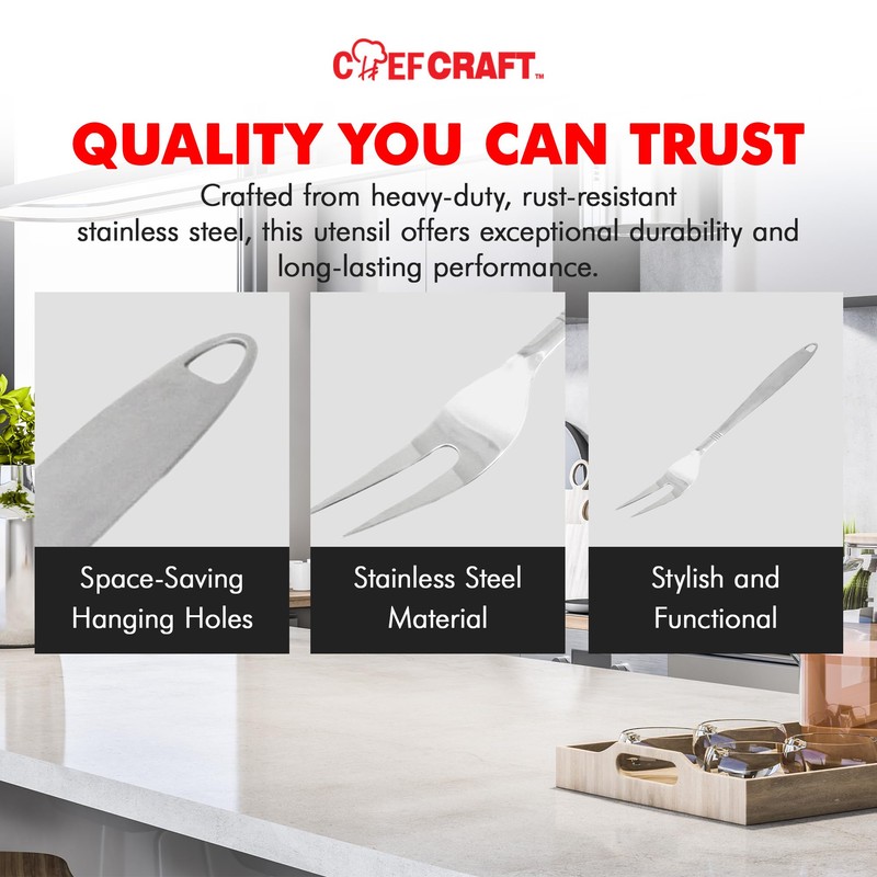 Chef Craft Select Meat Serving Fork, 13 inch, Stainless Steel